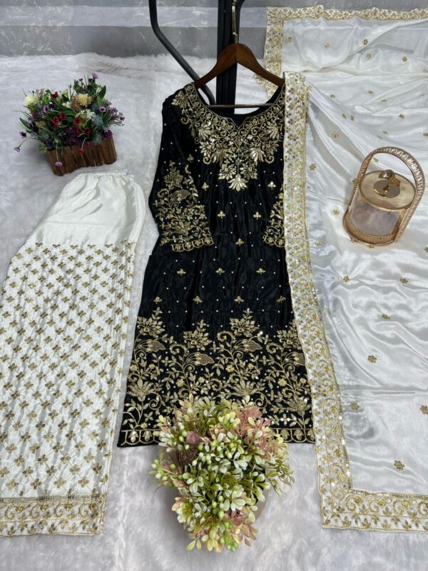 Launching New 3 Pices Collection Ready To Wear Top - Plazzo With Dupatta