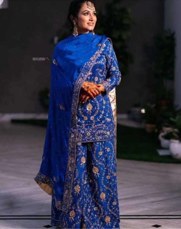 Natural Crepe Base Bridal Suit with Chinon Duppatta