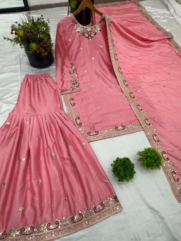 Presenting  New Designer Party Wear Look Top-Plazzo and Dupatta With Heavy Embroidery Work